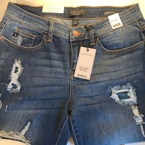 Judy Blue Plaid Distressed Jeans sz 13/31